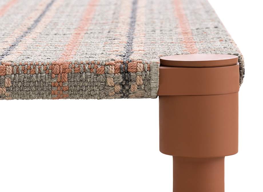 Gan Rugs Garden Layers Indian Bed Tartan Terracotta