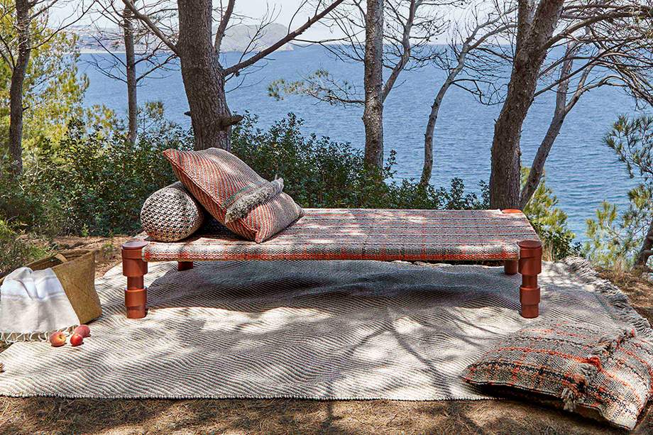 Gan Rugs Garden Layers Indian Bed Tartan Terracotta