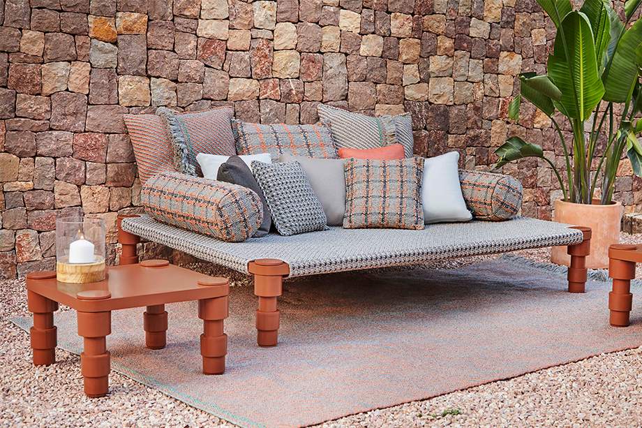 Gan Rugs Garden Layers Indian Bed Gofre Terracotta
