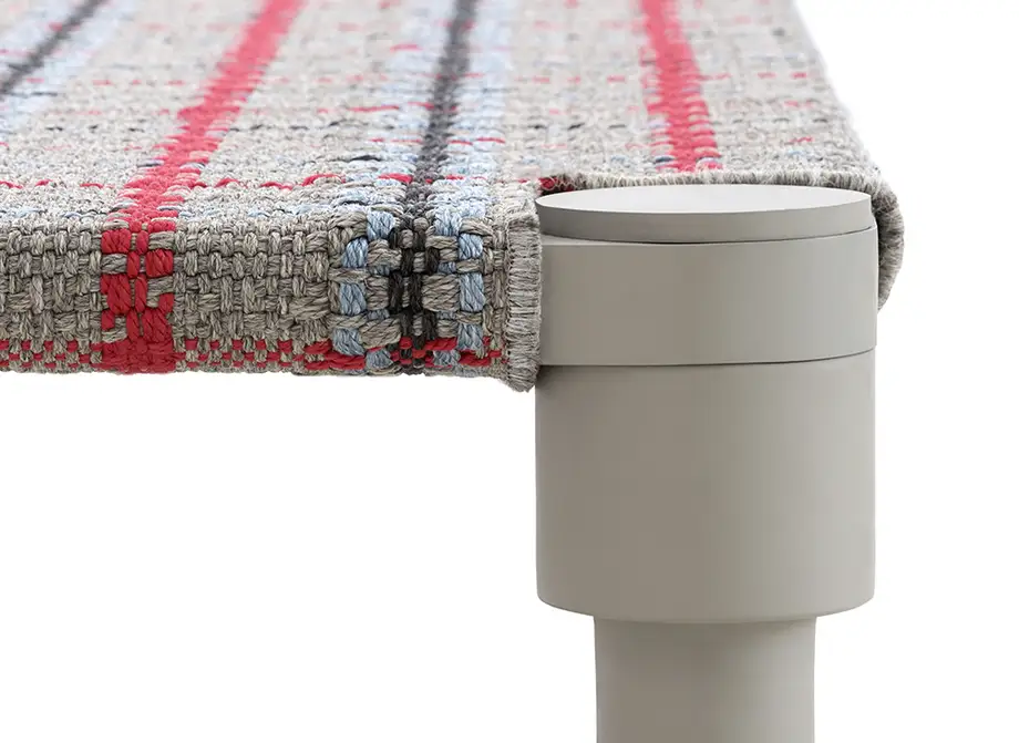 Gan Rugs Garden Layers Indian Bed Tartan Blue