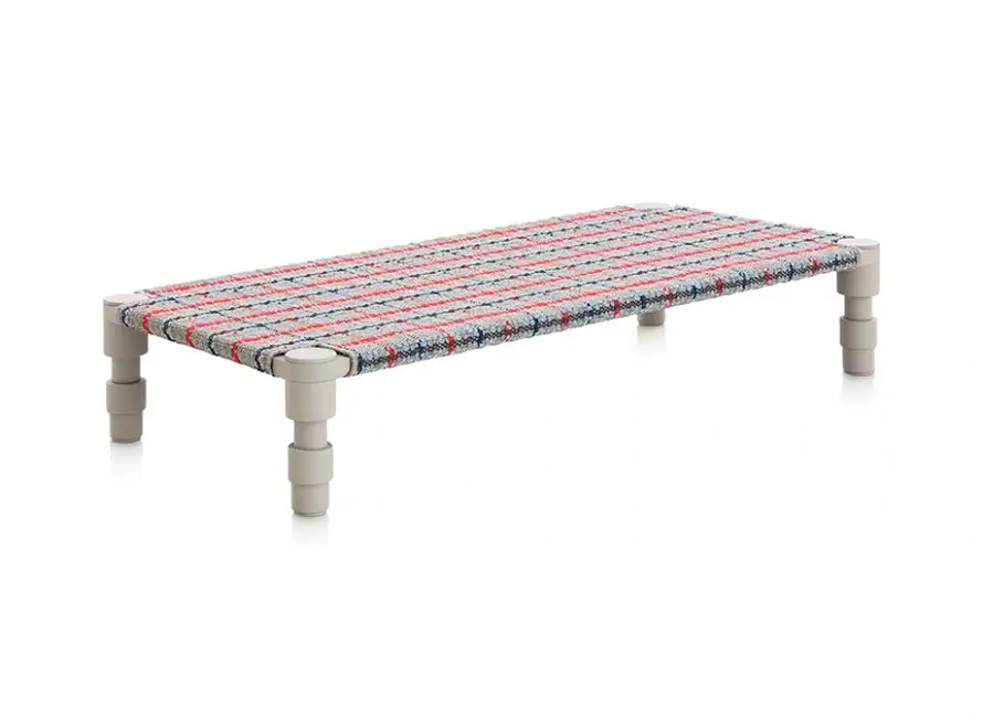 Gan Rugs Garden Layers Indian Bed Tartan Blue