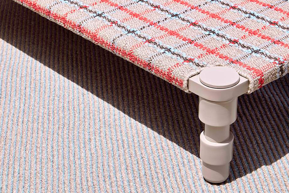 Gan Rugs Garden Layers Indian Bed Tartan Blue