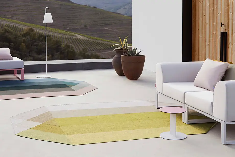 Gan Rugs Diamond Rug Outdoor Pink-Yellow 
