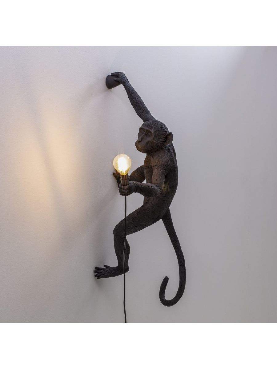 Seletti Monkey Lamp Black Hanging Right Indoor/Outdoor