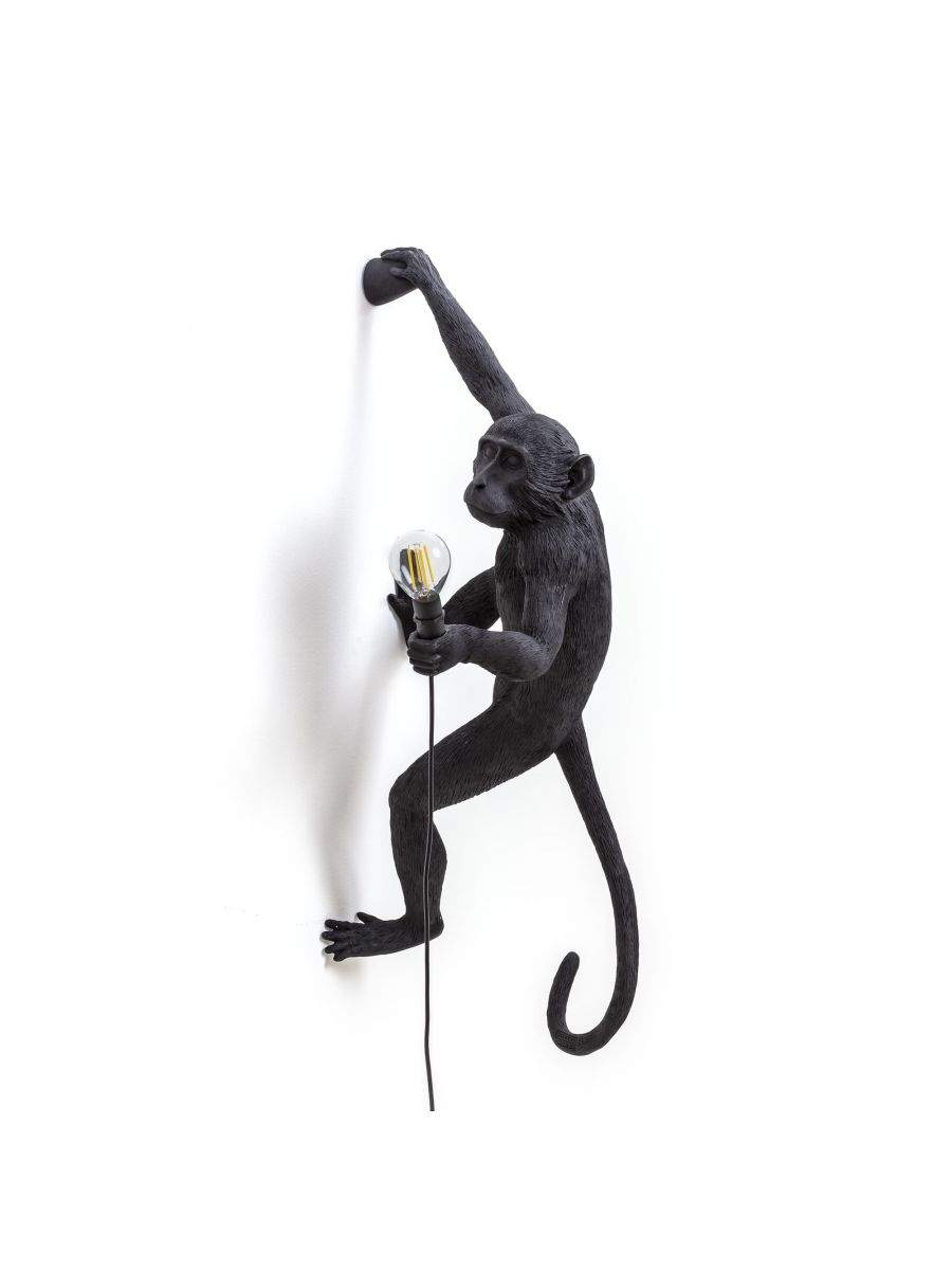 Seletti Monkey Lamp Black Hanging Right Indoor/Outdoor