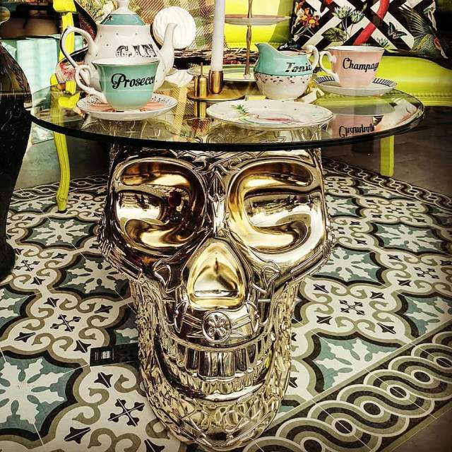 Qeeboo Mexico Stool - Side Table Metal Finish