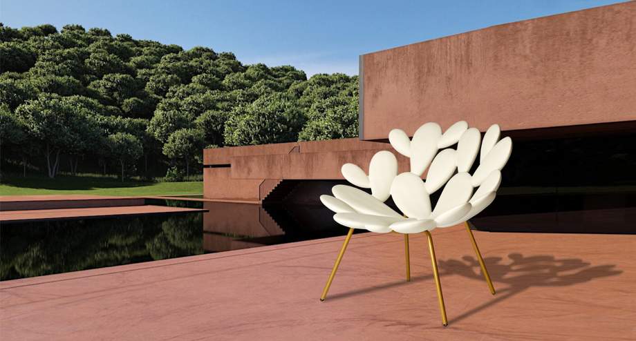 Qeeboo Filicudi Brass Armchair