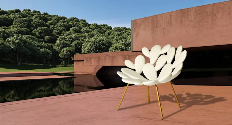 Qeeboo Filicudi Brass Armchair