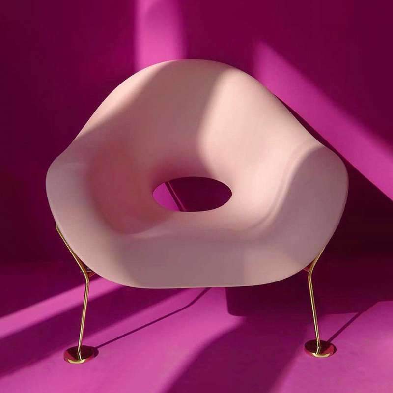 Qeeboo Pupa Armchair Brass Base Indoor