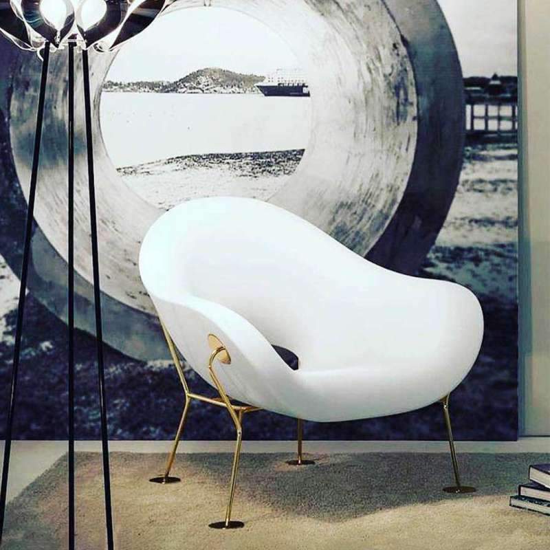 Qeeboo Pupa Armchair Brass Base Indoor