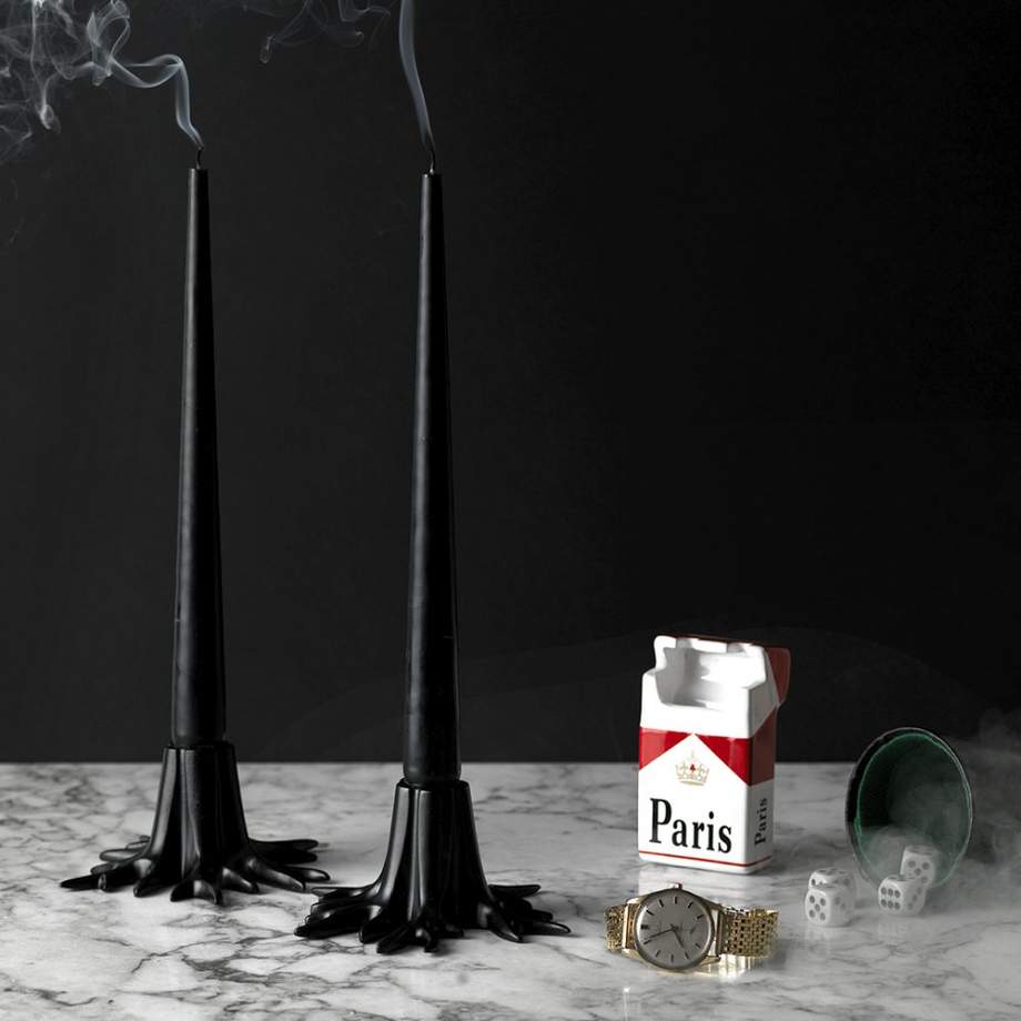 Garden Glory Mini Root Candle Holder Black