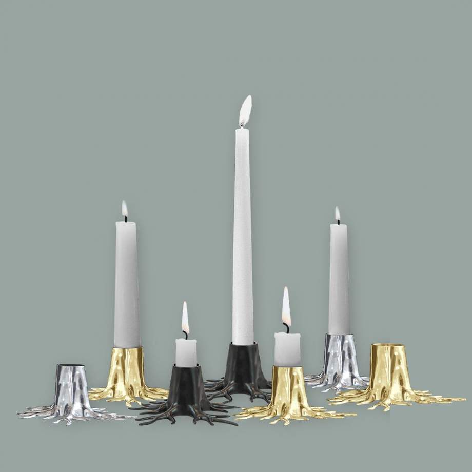 Garden Glory Mini Root Candle Holder Silver
