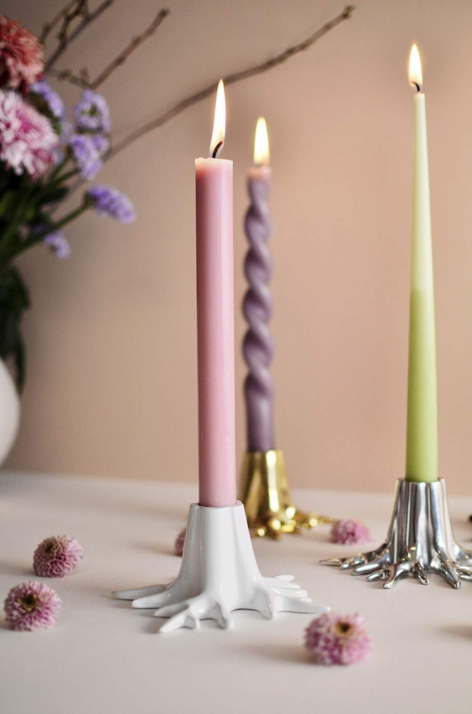 Garden Glory Mini Root Candle Holder Silver