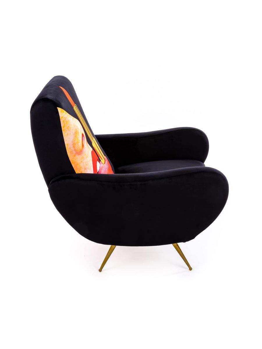 Seletti Toiletpaper Armchair Tongue Black