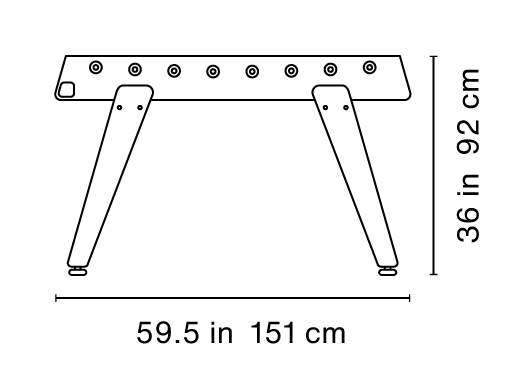 RS Barcelona RS3 Wood Gold Football Table Indoor/Outdoor