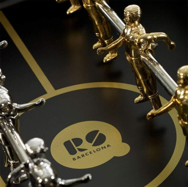 RS Barcelona RS3 Wood Gold Football Table Indoor/Outdoor