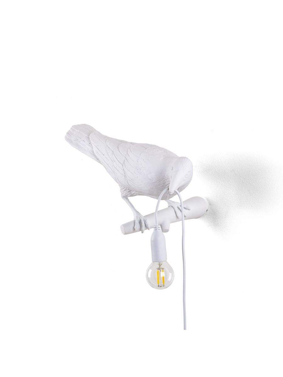 Seletti Bird Lamp White Looking Right OUTDOOR