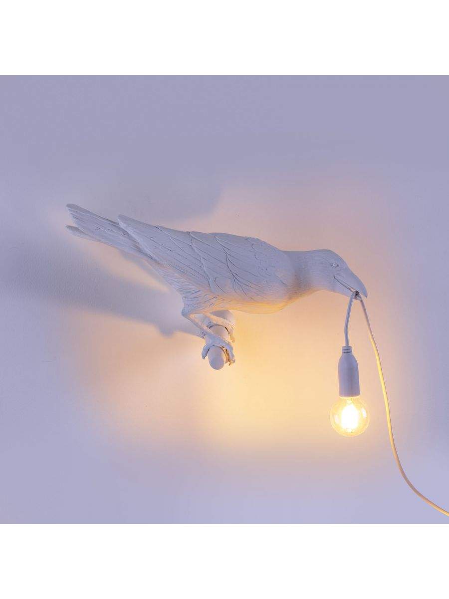 Seletti Bird Lamp White Looking Right OUTDOOR
