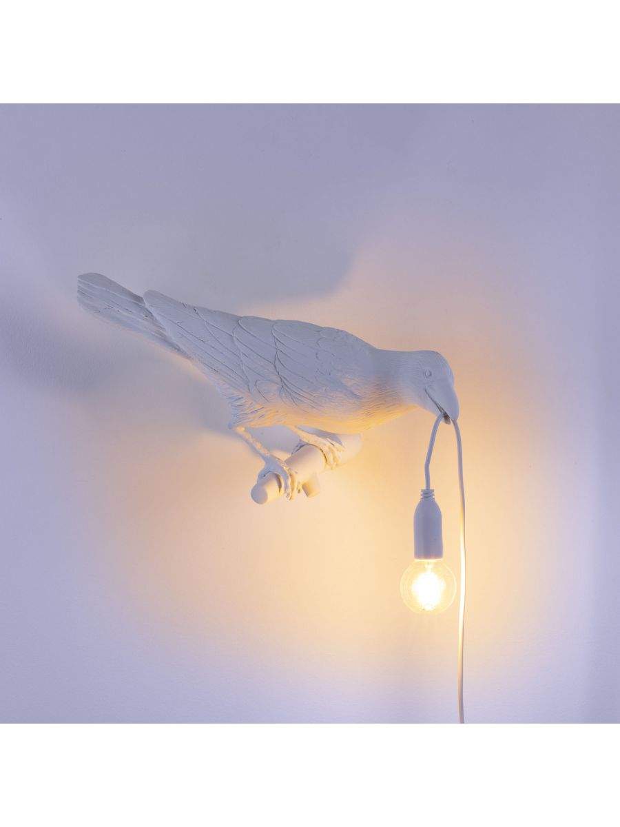 Seletti Bird Lamp White Looking Right OUTDOOR
