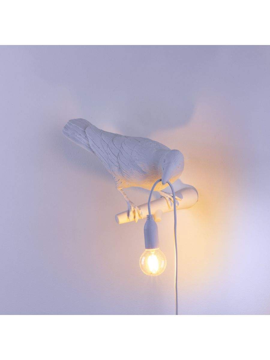 Seletti Bird Lamp White Looking Right OUTDOOR