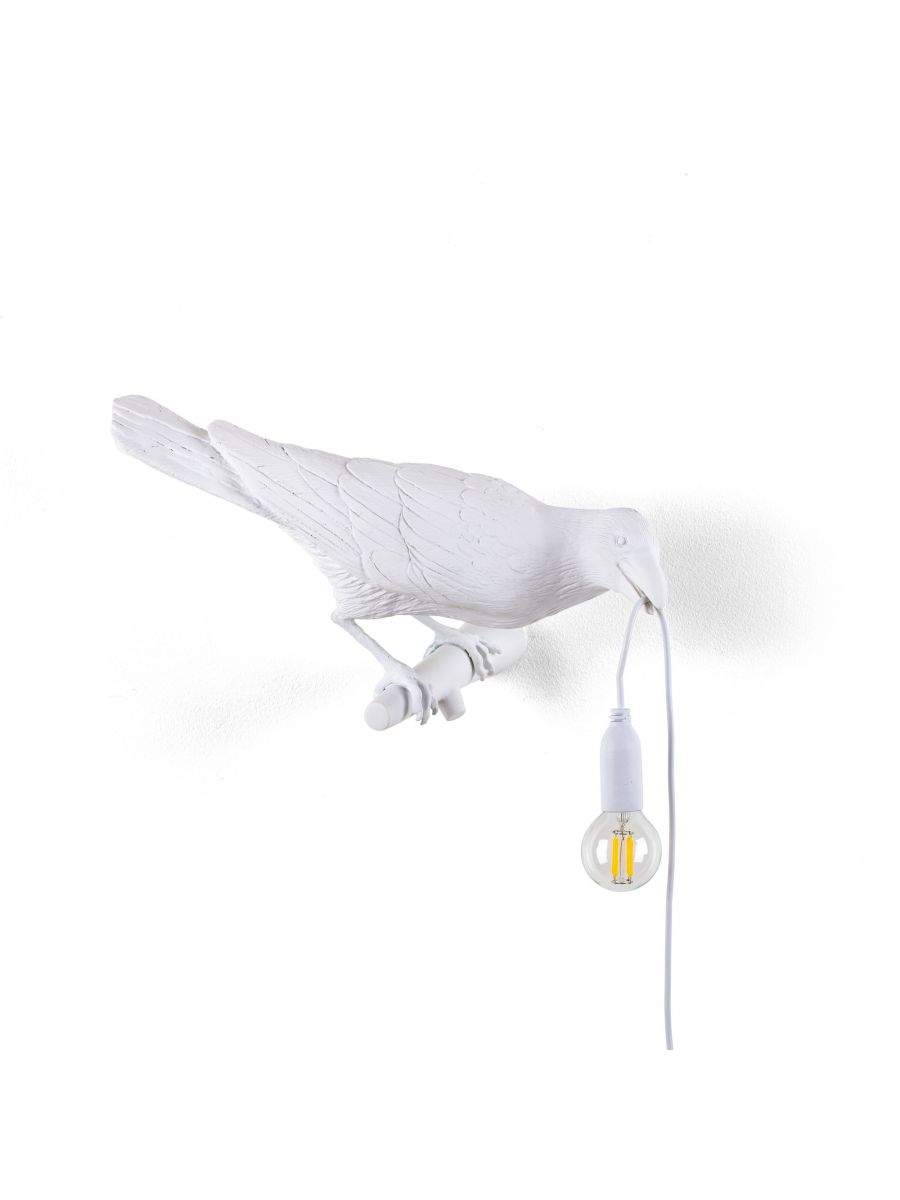Seletti Bird Lamp White Looking Right OUTDOOR