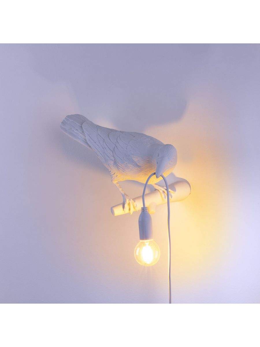 Seletti Bird Lamp White Looking Right OUTDOOR