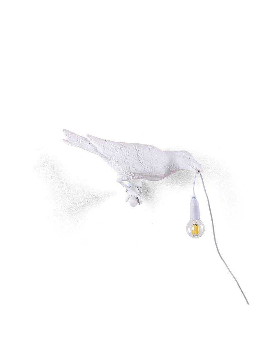 Seletti Bird Lamp White Looking Right OUTDOOR