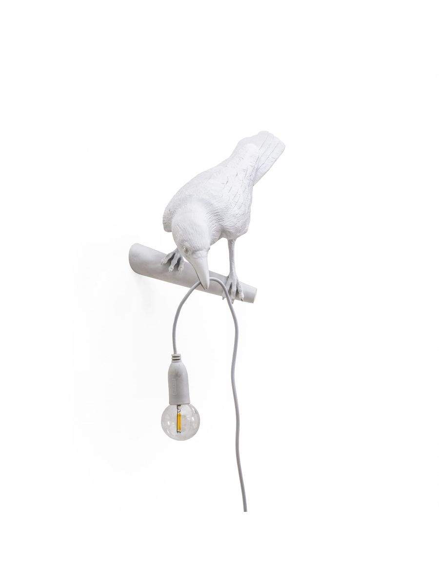 Seletti Bird Lamp White Looking Left OUTDOOR
