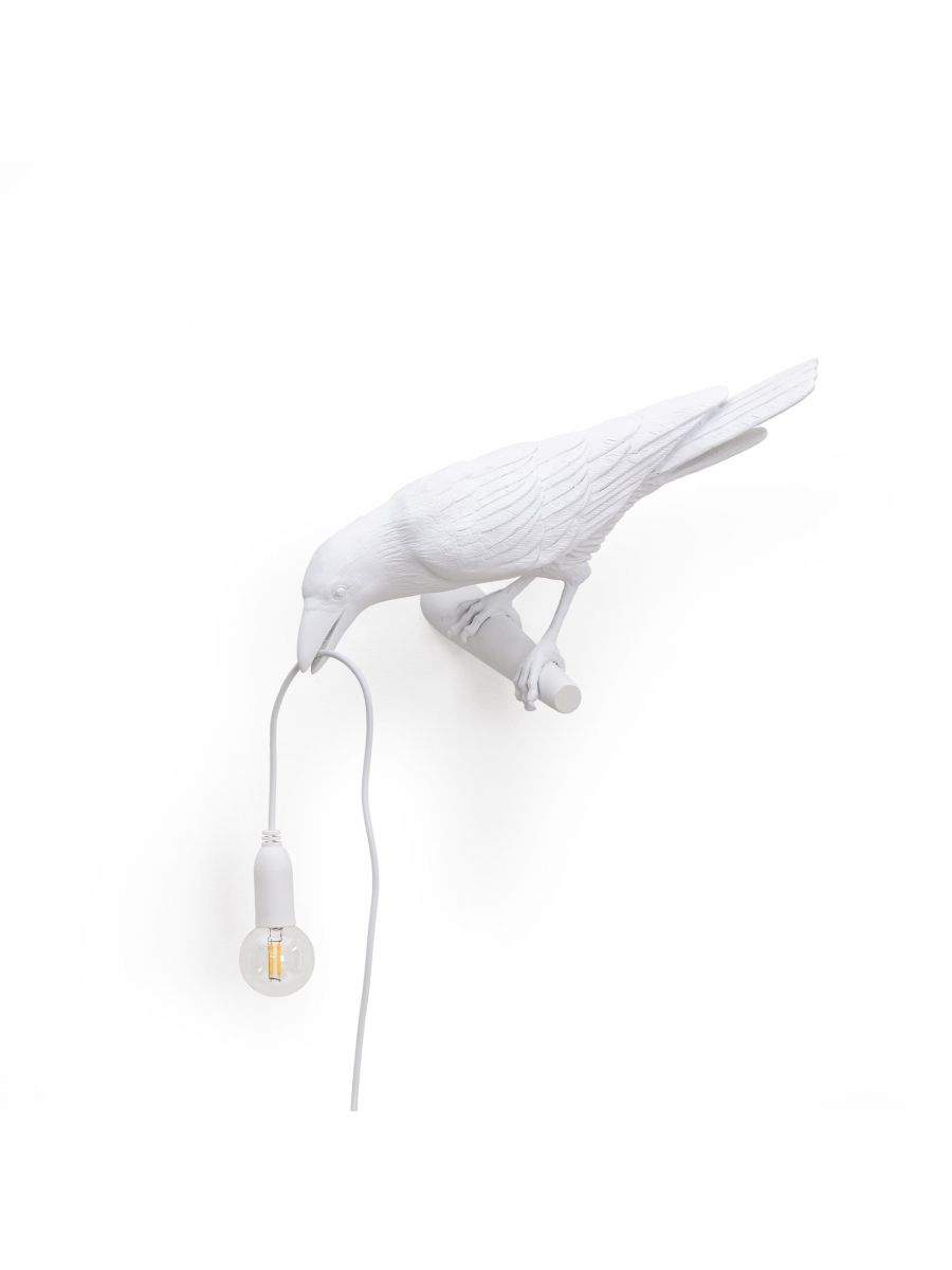 Seletti Bird Lamp White Looking Left OUTDOOR