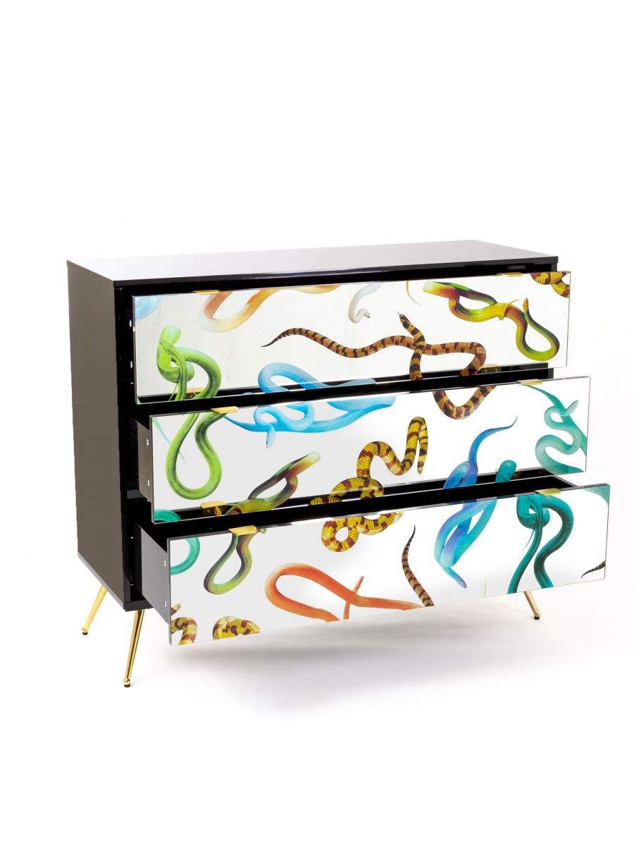 Seletti Toiletpaper Chest of Three Drawers Snakes