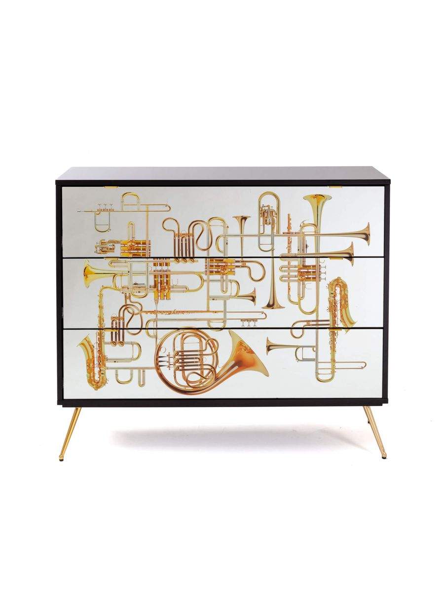 Seletti Toiletpaper Chest of Three Drawers Trumpets