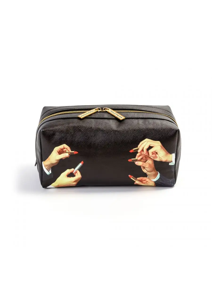 Seletti Toiletpaper Wash Bag Lipstick Black