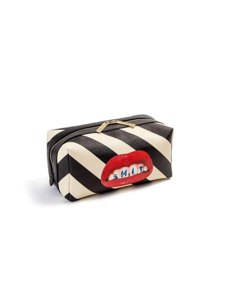 Seletti Toiletpaper Wash Bag Shit Stripes