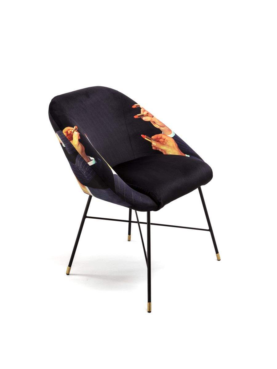Seletti Toiletpaper Padded Chair Lipsticks Black