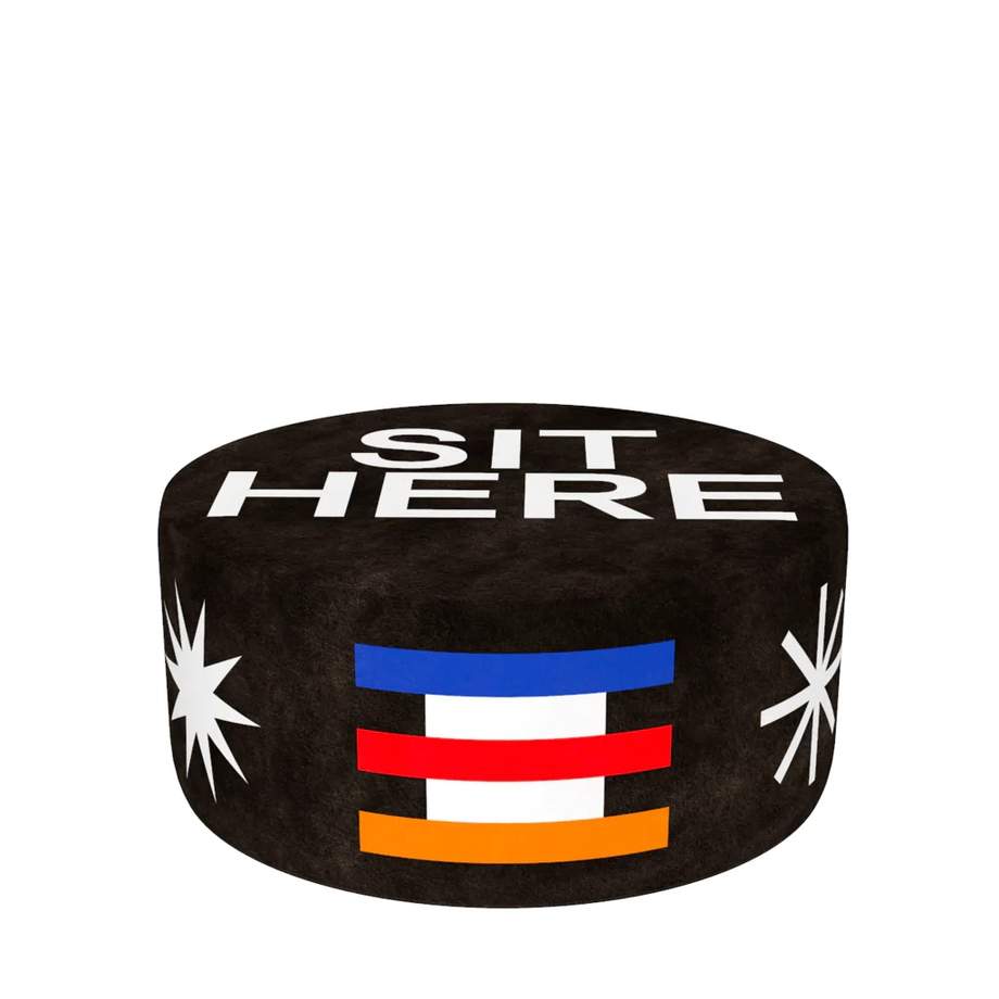 Qeeboo Pouf Oggian Sit Here Black L