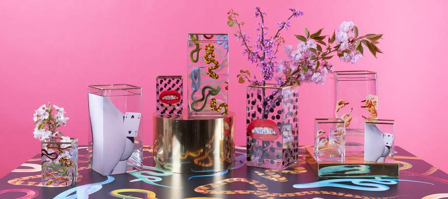 Seletti Toiletpaper Glass Vase Cylindrical Medium Frames
