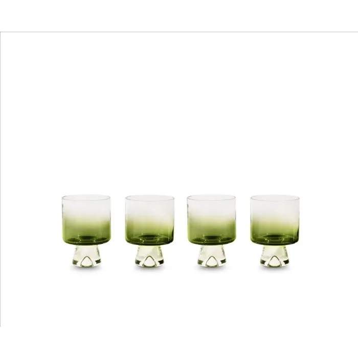 Tom Dixon Set Low Ball Glasses x 4 Green