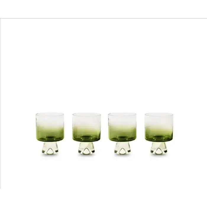 Tom Dixon Set Low Ball Glasses x 4 Green