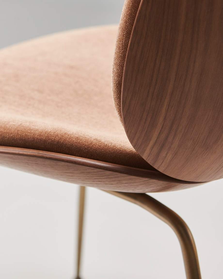 Gubi Beetle Chair 3D Veneer Metal Base