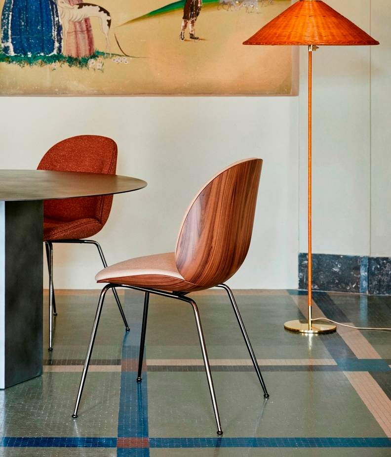 Gubi Beetle Chair 3D Veneer Metal Base