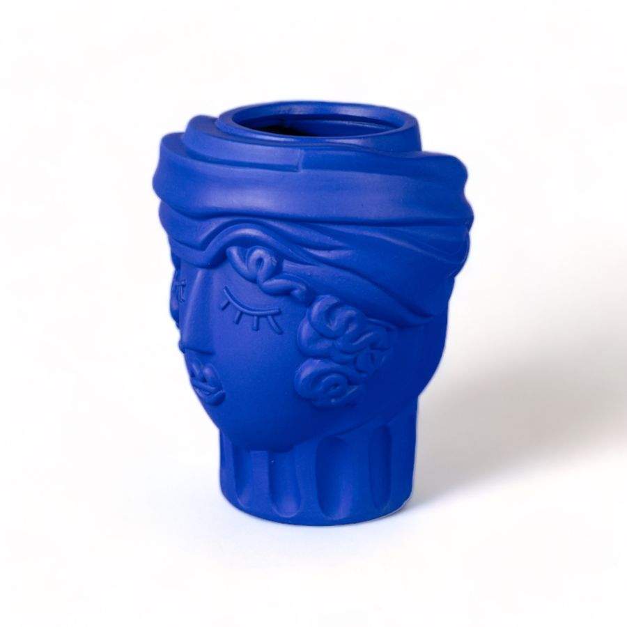 Seletti Magna Graecia Terracotta Vase Woman Blue