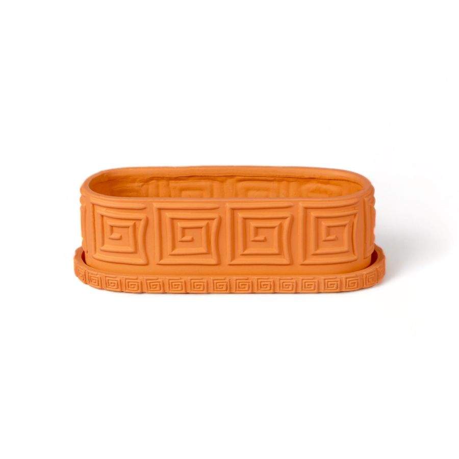 Seletti Magna Graecia Terracotta Vase with Saucer