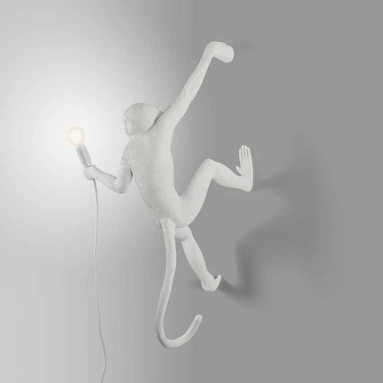 Seletti Monkey Lamp White Hanging Right Indoor