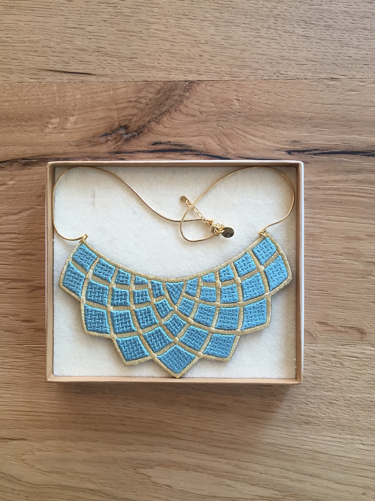 Rhombus Necklace Blue/Gold